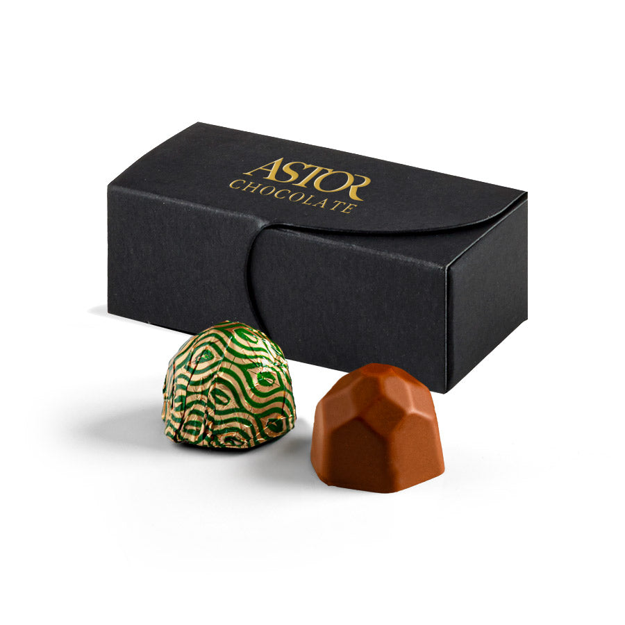 Dubai Style - Milk Chocolate Pistachio Creme Truffles in a Pure Box 2pc