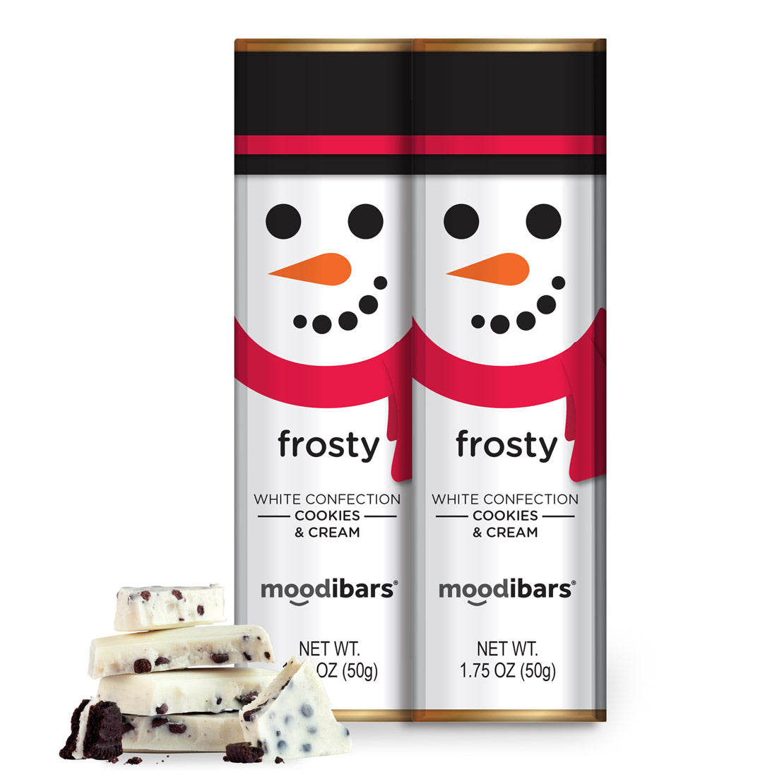 Seasonal Moodibars - frosty - White Confection & Cream Bar 1.75oz