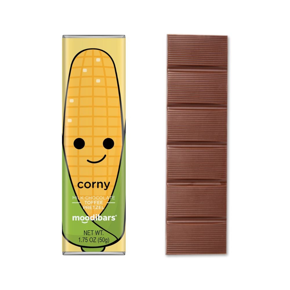 Seasonal Moodibars - Corny Milk Chocolate Toffee Pretzel 1.5z Bar