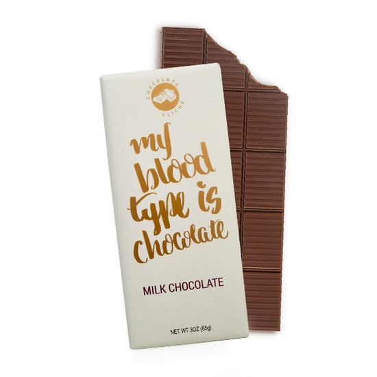 Cliche - My Blood Type Is Chocolate Milk Chocolate Flavored Bar 3oz